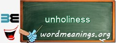 WordMeaning blackboard for unholiness